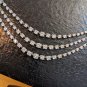 Double Hamsa Triple Row All around 10 Cts Plus CZ 925 Marked Silver Necklace