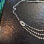 Double Hamsa Triple Row All around 10 Cts Plus CZ 925 Marked Silver Necklace