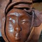 Handmade Haitian African Molded Leather 3D Face Sculpture Mask Art
