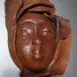 Handmade Haitian African Molded Leather 3D Face Sculpture Mask Art