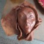 Native Haitian African Crafted Leather Face Mask Wall Handmade Genuine