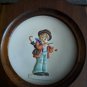 M J Hummel - Goebel Mini Collecor Plate in Wood Frame 1984 Little Music Maker
