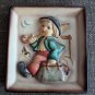Vintage Hummel Goebel Merry Wanderer Wall Plaque 5.5" x 5.5" Square