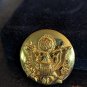 Vintage US ARMY OFFICER CAP BADGE PIN STAMPED Gold Tone E Pluribus Unum