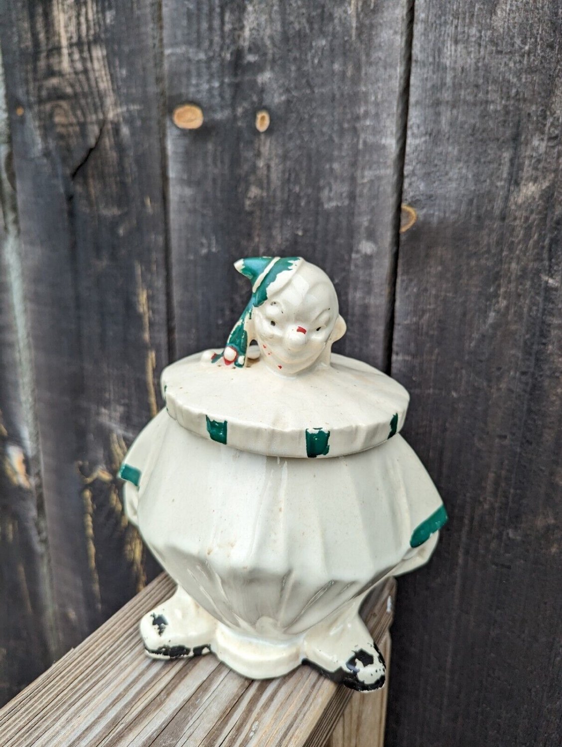 Vintage 1940's Signed McCoy Ceramic Clown Cookie Jar Approx 8   3/4&acirc;�� Tall.