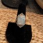 Vintage NF 925 SIGNED Sterling Silver MOTHER OF PEARL Marcasite RING Size 6.75