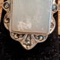 Vintage NF 925 SIGNED Sterling Silver MOTHER OF PEARL Marcasite RING Size 6.75