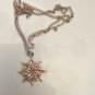 Vintage Sterling Silver 925 Starburst Necklace Pendant 8 Grams, 1.1" , 21" Chain