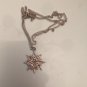 Vintage Sterling Silver 925 Starburst Necklace Pendant 8 Grams, 1.1" , 21" Chain