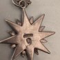 Vintage Sterling Silver 925 Starburst Necklace Pendant 8 Grams, 1.1" , 21" Chain
