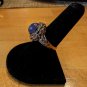 Victoria Wieck Ring Iolite Cabochon White Topaz Sterling Silver Gold Vermeil sz8