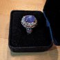 Victoria Wieck Ring Iolite Cabochon White Topaz Sterling Silver Gold Vermeil sz8