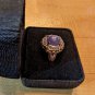 Victoria Wieck Ring Iolite Cabochon White Topaz Sterling Silver Gold Vermeil sz8