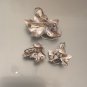 VINTAGE CARL ART STERLING SILVER GRAPE LEAF BROOCH AND EARRING SET 12 grams