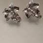 VINTAGE CARL ART STERLING SILVER GRAPE LEAF BROOCH AND EARRING SET 12 grams