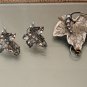 VINTAGE CARL ART STERLING SILVER GRAPE LEAF BROOCH AND EARRING SET 12 grams