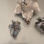 VINTAGE CARL ART STERLING SILVER GRAPE LEAF BROOCH AND EARRING SET 12 grams