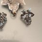 VINTAGE CARL ART STERLING SILVER GRAPE LEAF BROOCH AND EARRING SET 12 grams