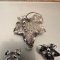 VINTAGE CARL ART STERLING SILVER GRAPE LEAF BROOCH AND EARRING SET 12 grams