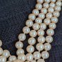 Vintage Multi strand Pearl Necklace With Golden Flower