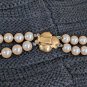 Vintage Multi strand Pearl Necklace With Golden Flower