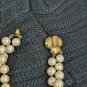 Vintage Multi strand Pearl Necklace With Golden Flower