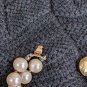 Vintage Multi strand Pearl Necklace With Golden Flower