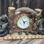 Country Bear Resin Metal Wood Shelf And Desk Clock Batteries Operated