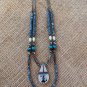 Santo Domingo Pueblo Navajo Inlay Coral Shell Turquoise Kachina 2 Layer Necklace