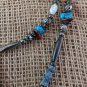 Santo Domingo Pueblo Navajo Inlay Coral Shell Turquoise Kachina 2 Layer Necklace