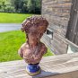 Vintage 1950s Plaster Lady Bust 9"