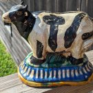Vintage Ceramic Figural Cow Decor, Shabby Chic Rustic style Cow Decor