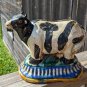 Vintage Ceramic Figural Cow Decor, Shabby Chic Rustic style Cow Decor