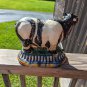 Vintage Ceramic Figural Cow Decor, Shabby Chic Rustic style Cow Decor