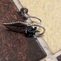 Sorrento Black Onyx And Sterling Silver Leaf Shaped Earrings