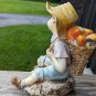 Large Tiered Daydreaming Innocent Young Homco Boy Sitting Down On Rock Figurine