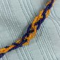Vntg 1940s Native American Navy/Gold Tone Beaded Lariat Necklace Leather Bound