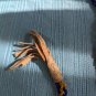 Vntg 1940s Native American Navy/Gold Tone Beaded Lariat Necklace Leather Bound