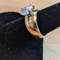 Solitaire 1 Ct Marquis Shaped CZ Yellow 925 Sterling Silver Ring Size 6 In Box