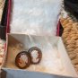Vntg Ditta Giovanni Apa Italy Hand Carved Cameo 925  Earrings In Original Box