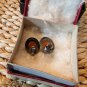 Vntg Ditta Giovanni Apa Italy Hand Carved Cameo 925  Earrings In Original Box