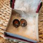 Vntg Ditta Giovanni Apa Italy Hand Carved Cameo 925  Earrings In Original Box