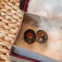 Vntg Ditta Giovanni Apa Italy Hand Carved Cameo 925  Earrings In Original Box