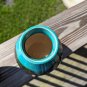 Clay Ceramic Vase Chocolate Brown With Glossy Turquoise Glaze Drip