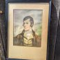 Vintage Young Robert Burns Scottish Poet Framed Portrait Print Wall Art