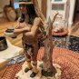 Vintage 12" Native American Indian Warrior Ceramic Figurine Signed LRose 1993
