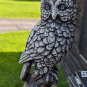 Beautiful 12" Tall Heavy Ceramic Grey Owl Sculpture Figurine On Square Stand