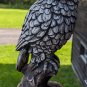 Beautiful 12" Tall Heavy Ceramic Grey Owl Sculpture Figurine On Square Stand