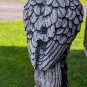 Beautiful 12" Tall Heavy Ceramic Grey Owl Sculpture Figurine On Square Stand