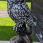 Beautiful 12" Tall Heavy Ceramic Grey Owl Sculpture Figurine On Square Stand
